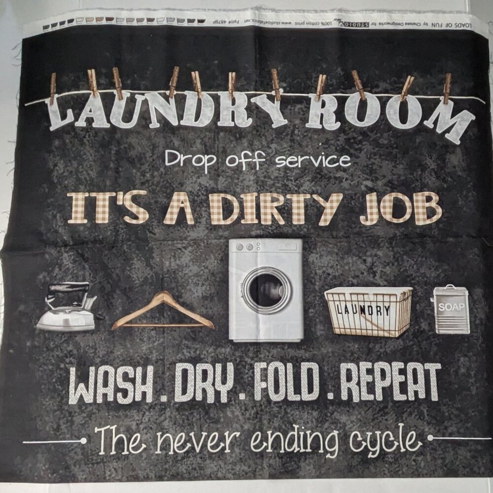 Laundry Room Rules Theme Cotton Fabric Panel by Chelsea Designworks